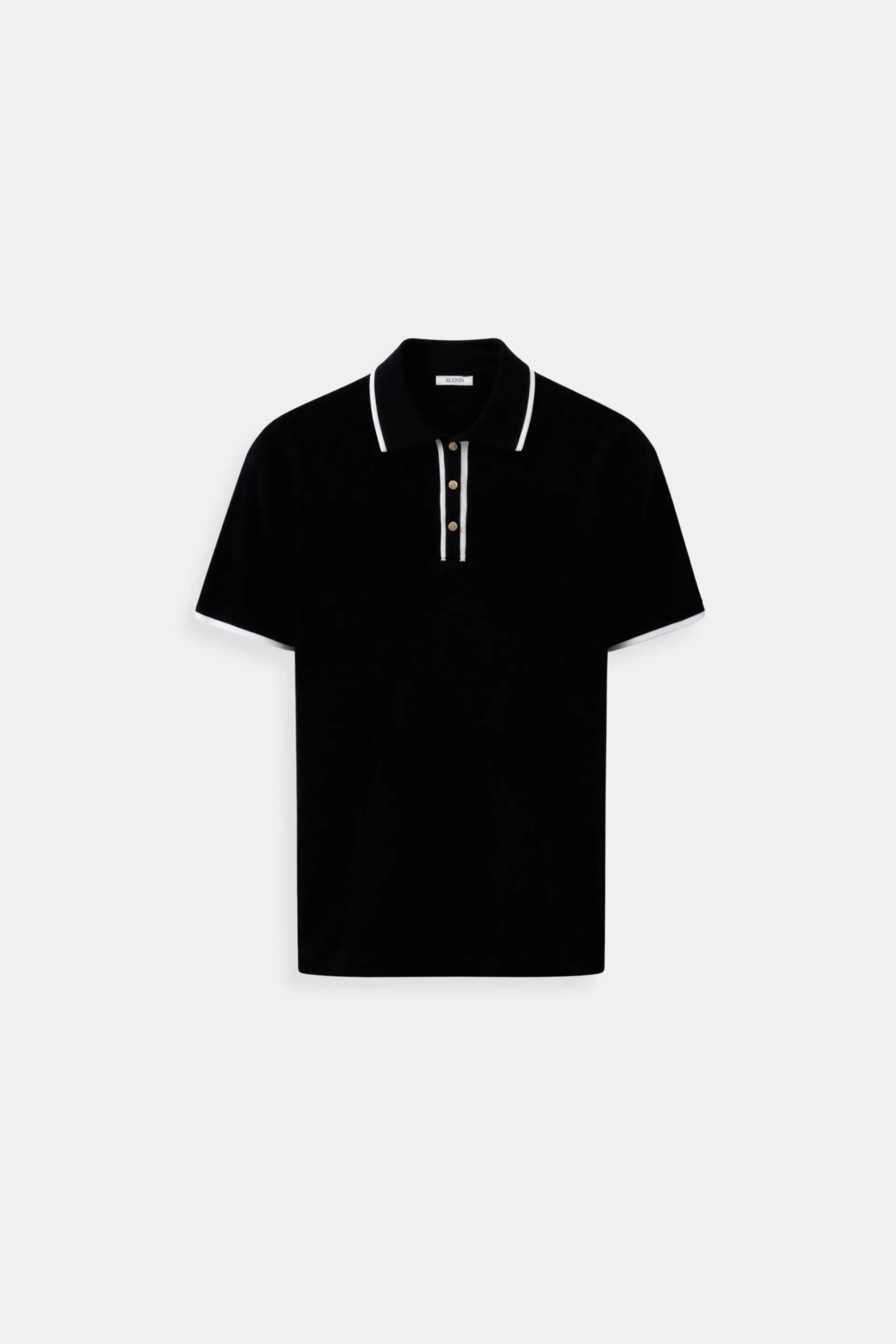 Old Money Contrast Elegant Trim Collared Slim Button Up Polo T-Shirt