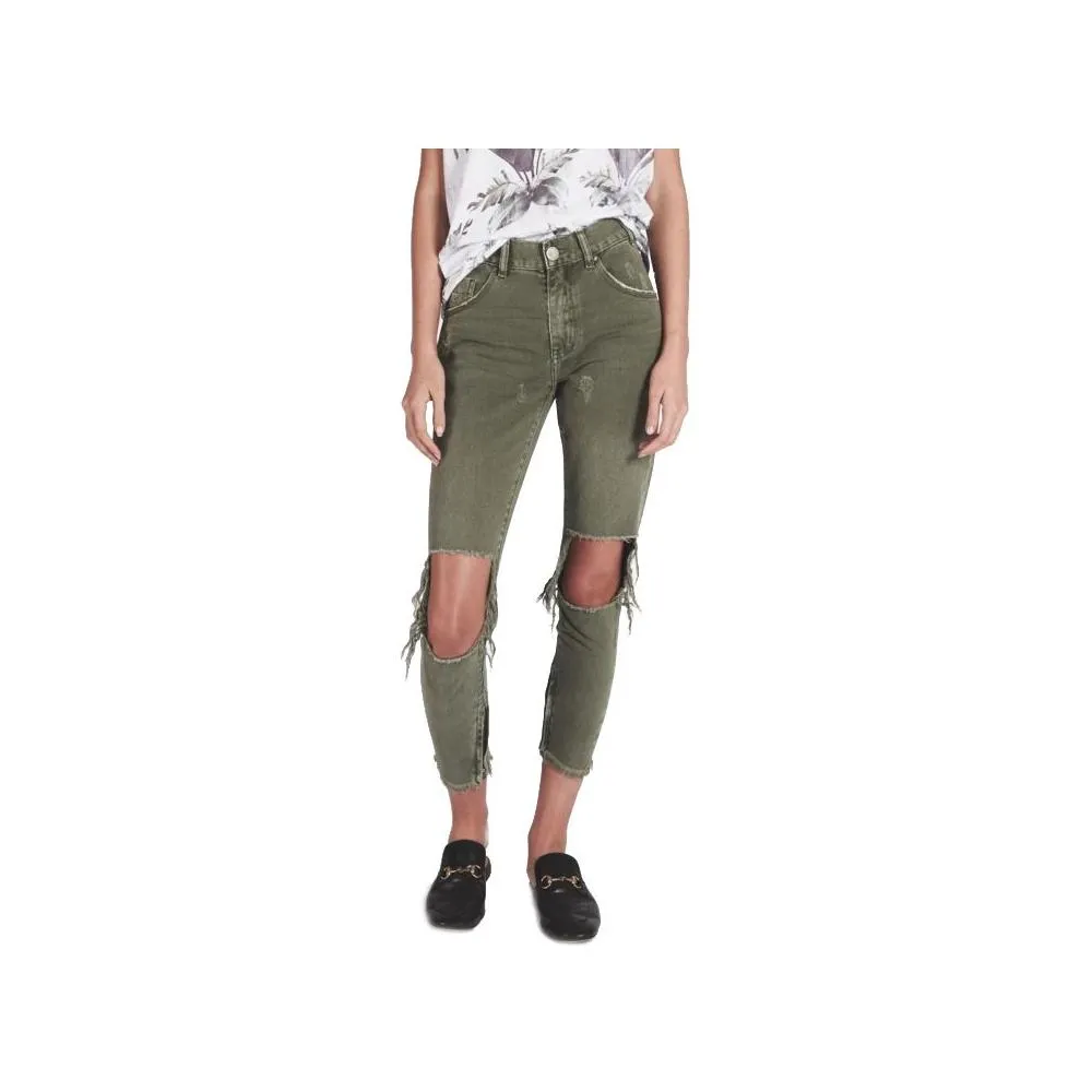 One Teaspoon Green Cotton Jeans & Pant