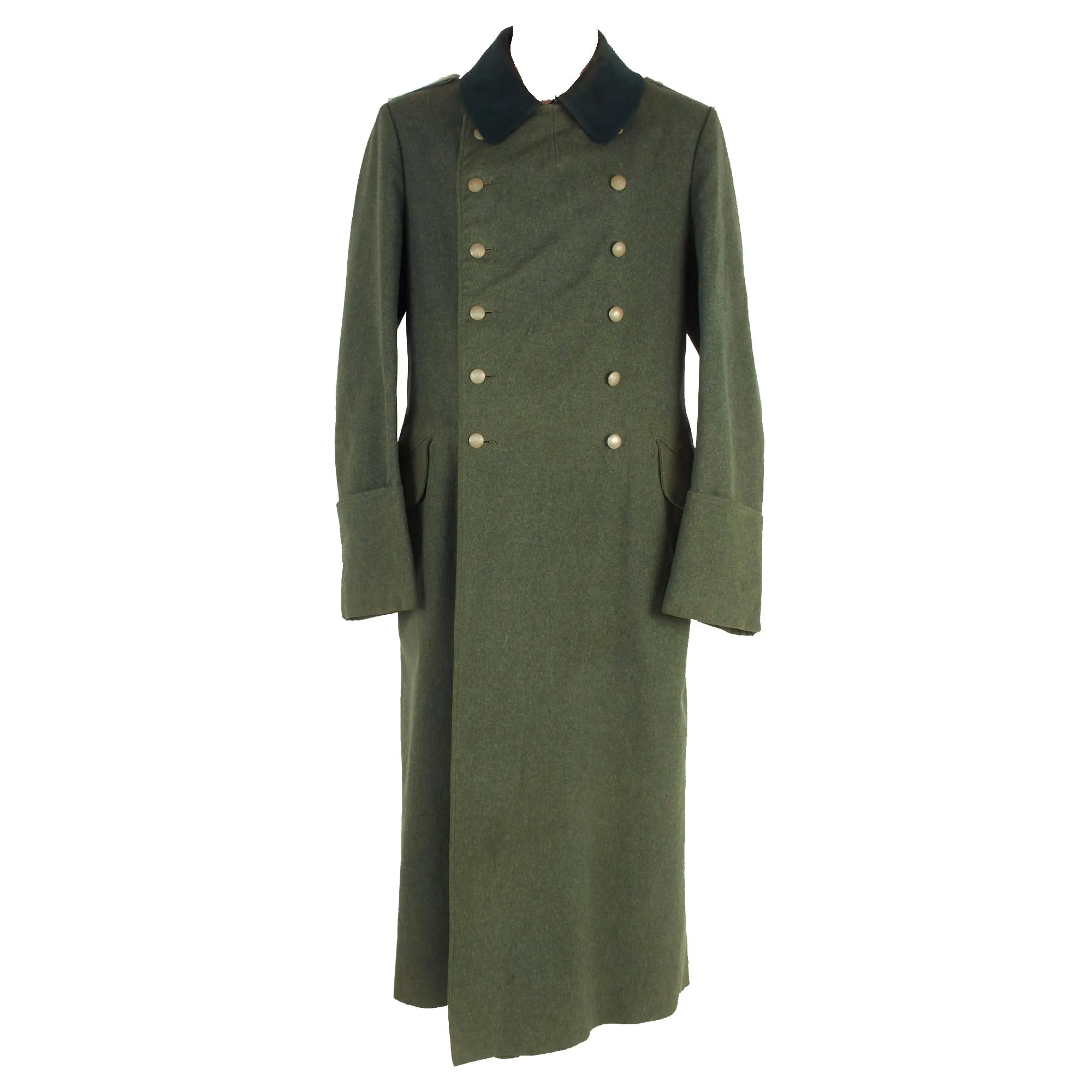 Original Excellent German WWII Heer NCO Wool Greatcoat with Infantry Junior Officer Shoulder Boards - dated 1938