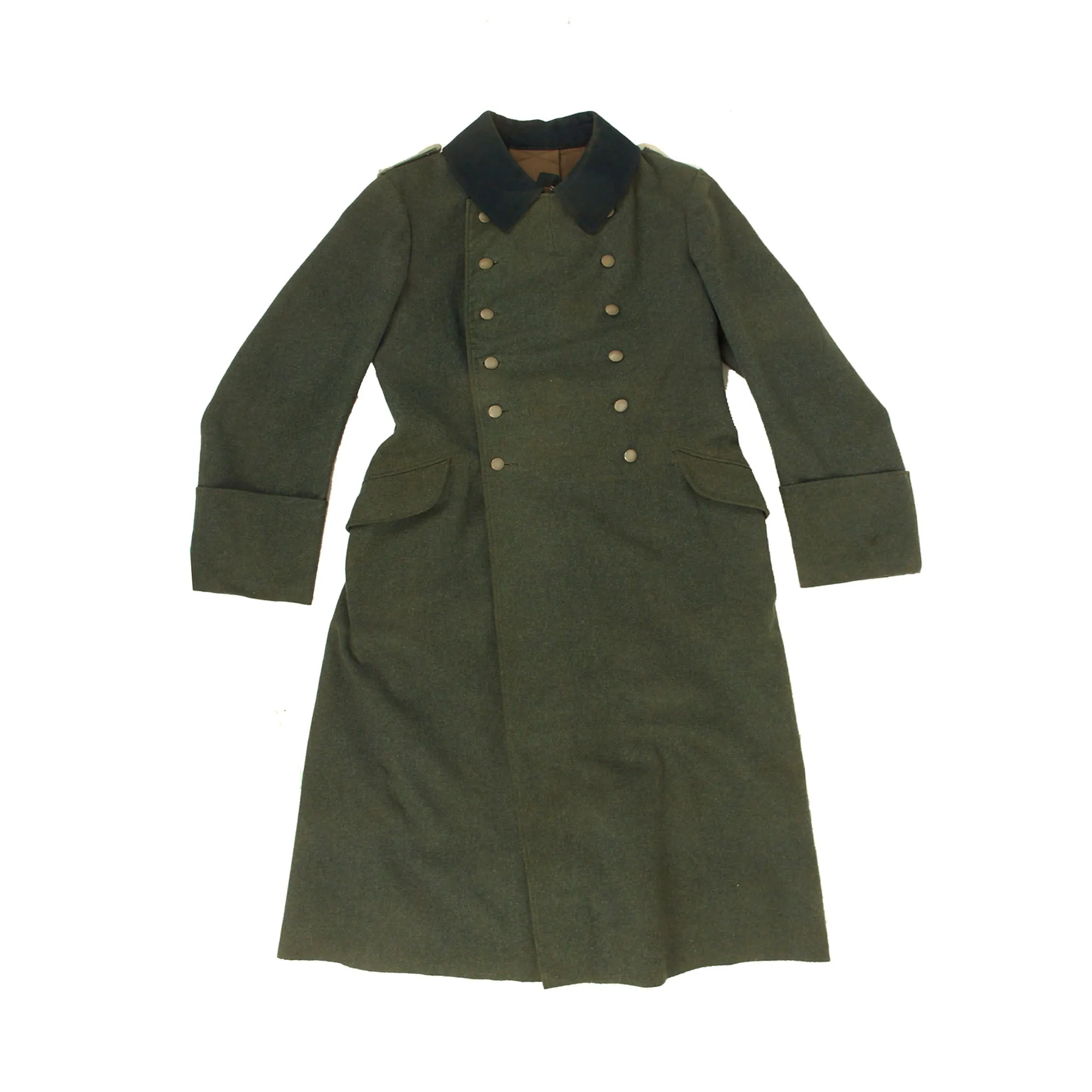 Original Excellent German WWII Heer NCO Wool Greatcoat with Infantry Junior Officer Shoulder Boards - dated 1938