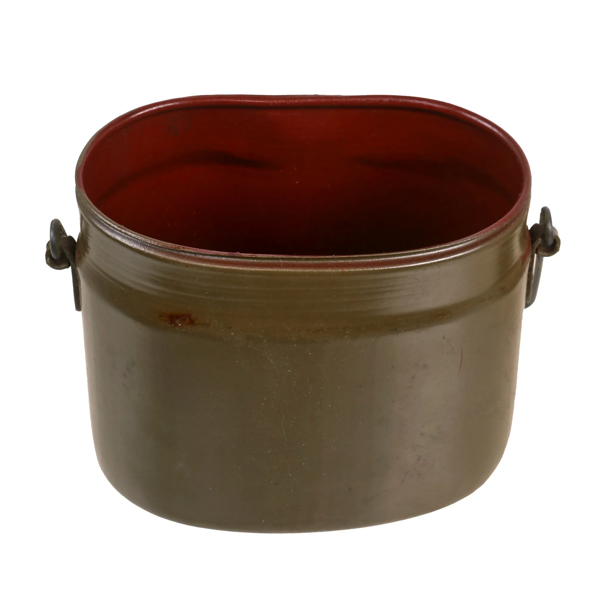 Original German WWII M31 Aluminum Mess Kit Kochgeschirr with Leather Strap by Eduard Sommerfeld, Berlin - Dated 1943