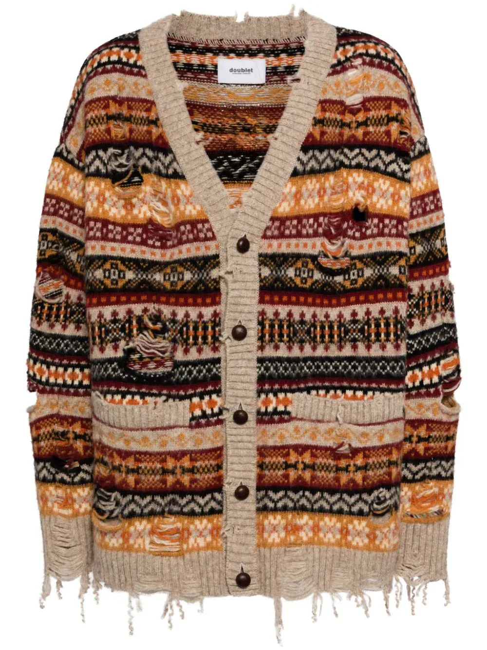 Oversized Fair-Isle Cardigan