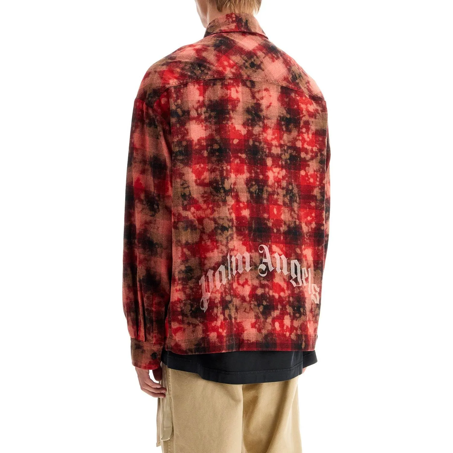 Palm Angels 'flannel shirt with curved logo