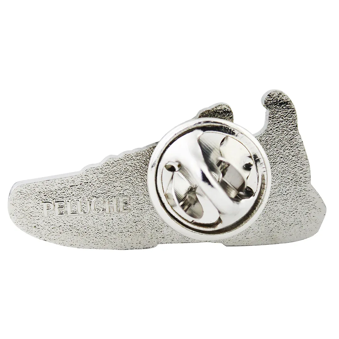 Peluche Trendy Shoe White & Blue Lapel Pin For Men