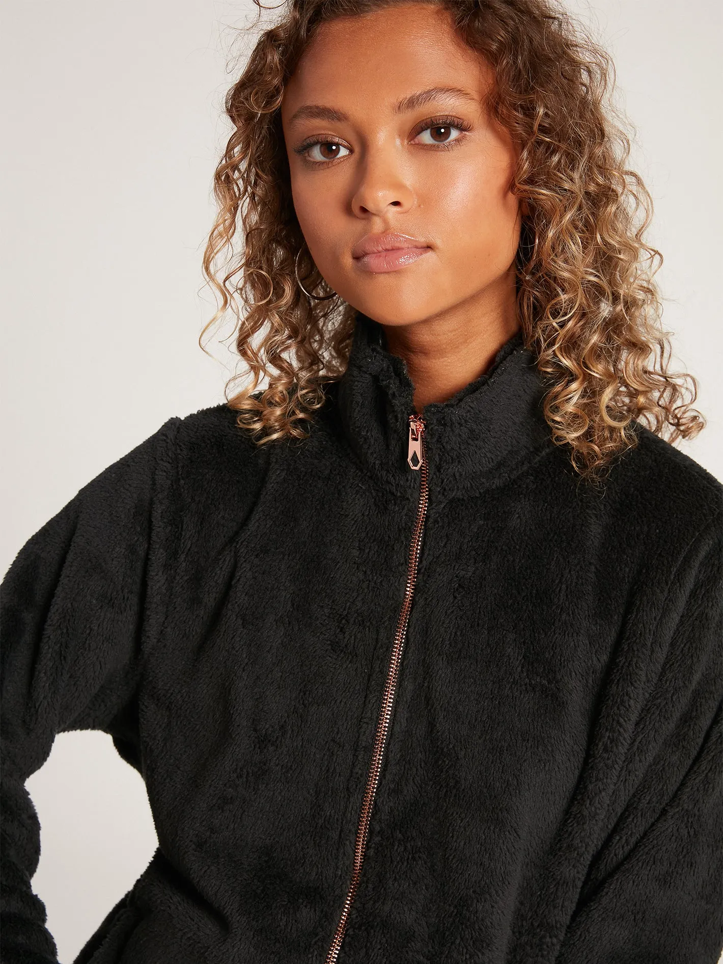 Pheelin Phuzzy Zip Up Jacket - Black