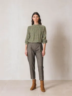 Plaid Button Trouser