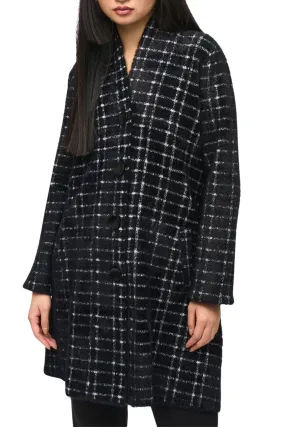 PLAID FEATHER YARN COAT - 243924JR