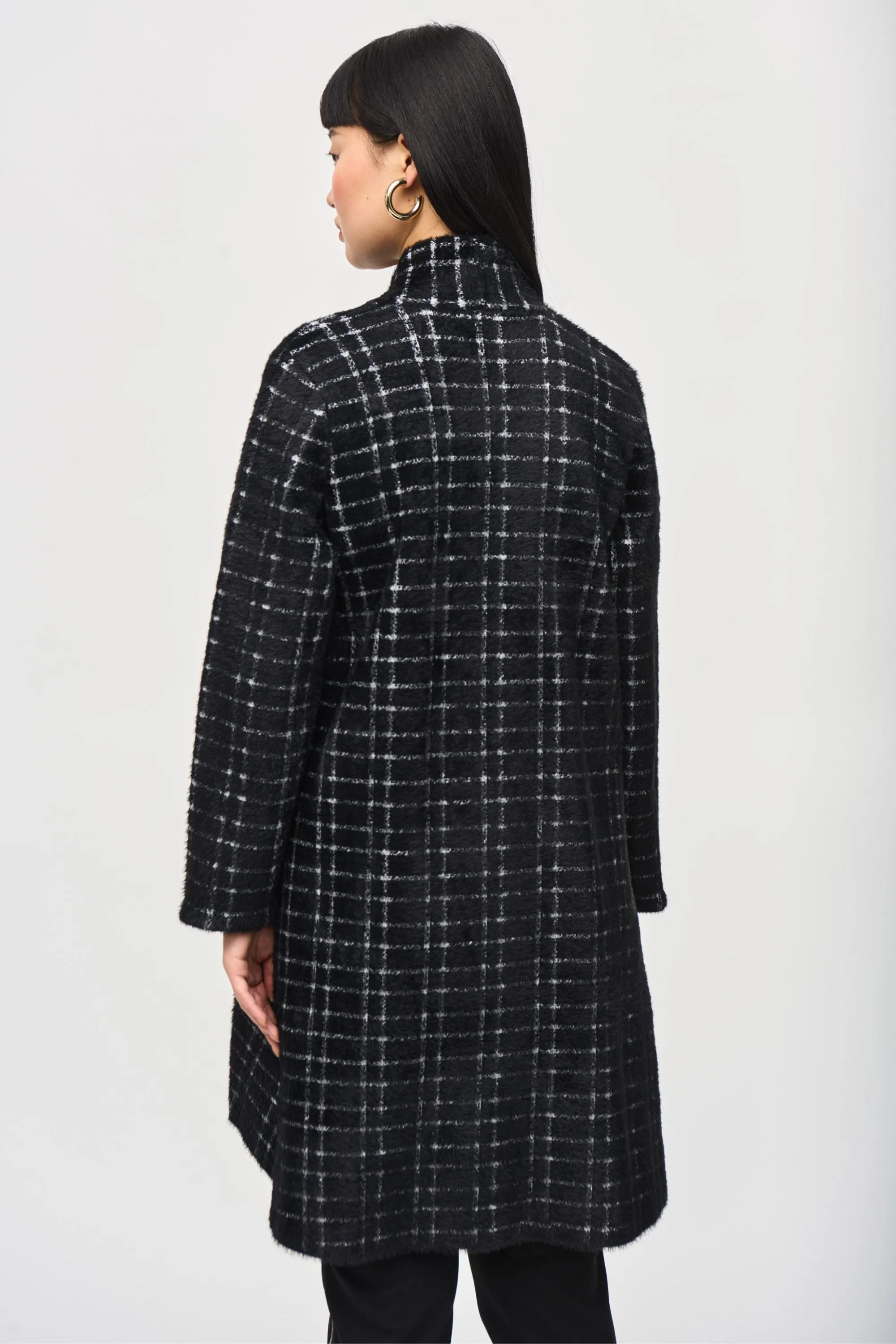 PLAID FEATHER YARN COAT - 243924JR