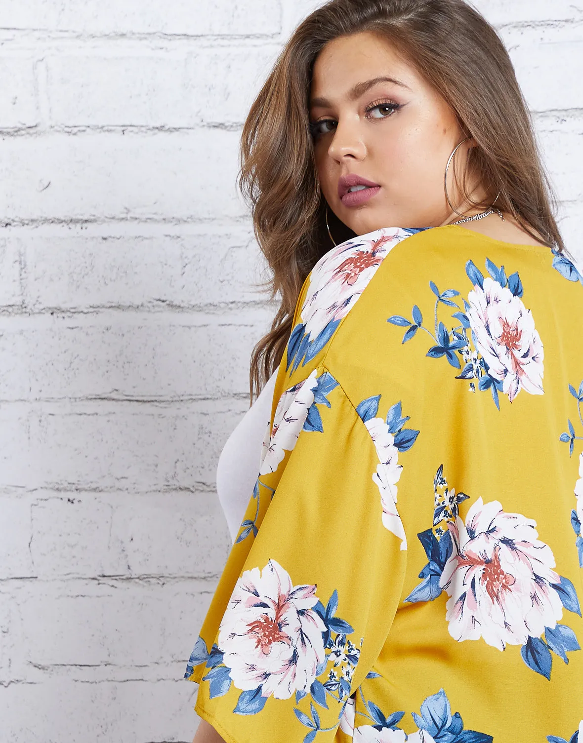 Plus Size Fall Beauty Floral Cardigan