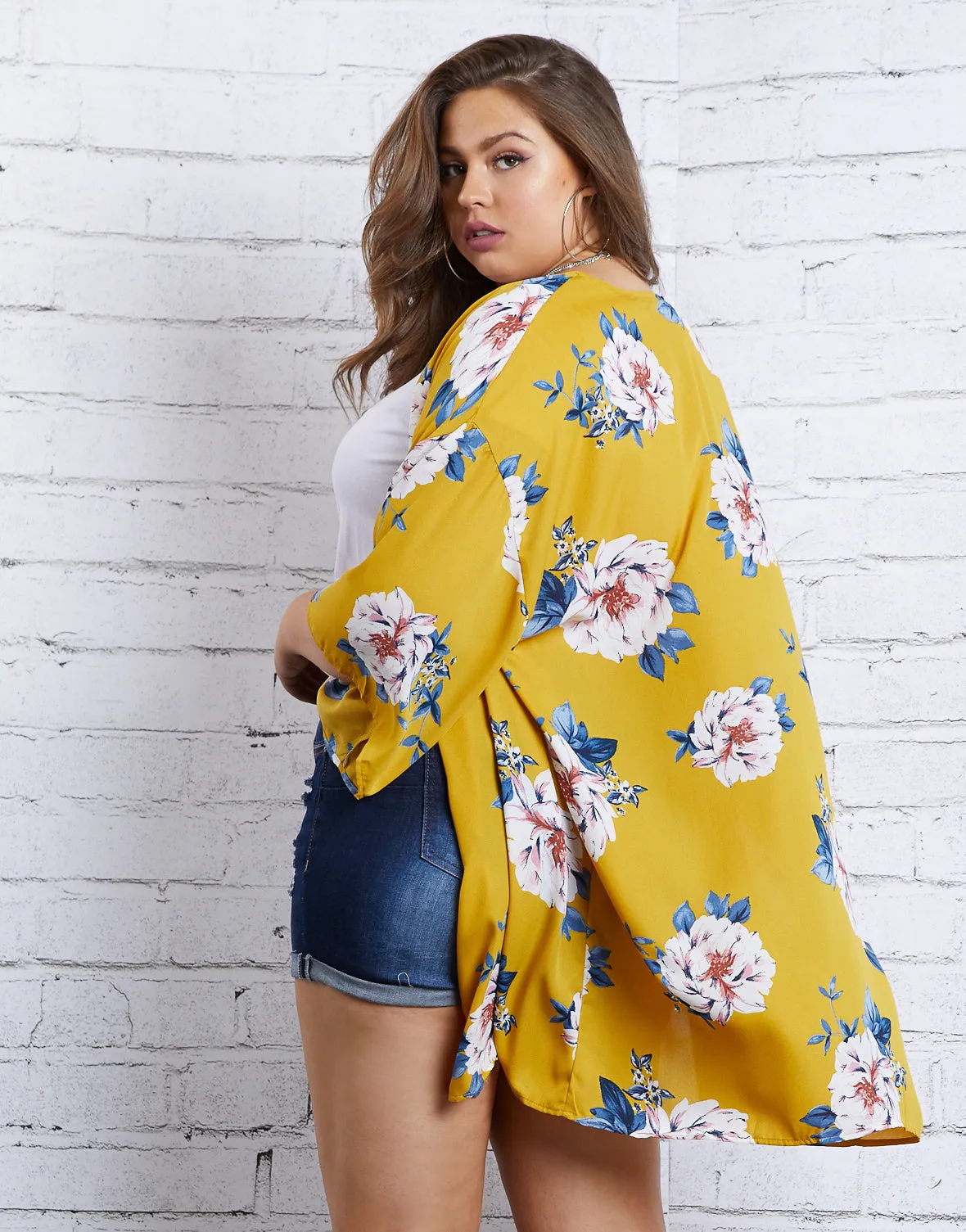 Plus Size Fall Beauty Floral Cardigan