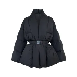 Pre Order: V-Neck Waistband Down Coat