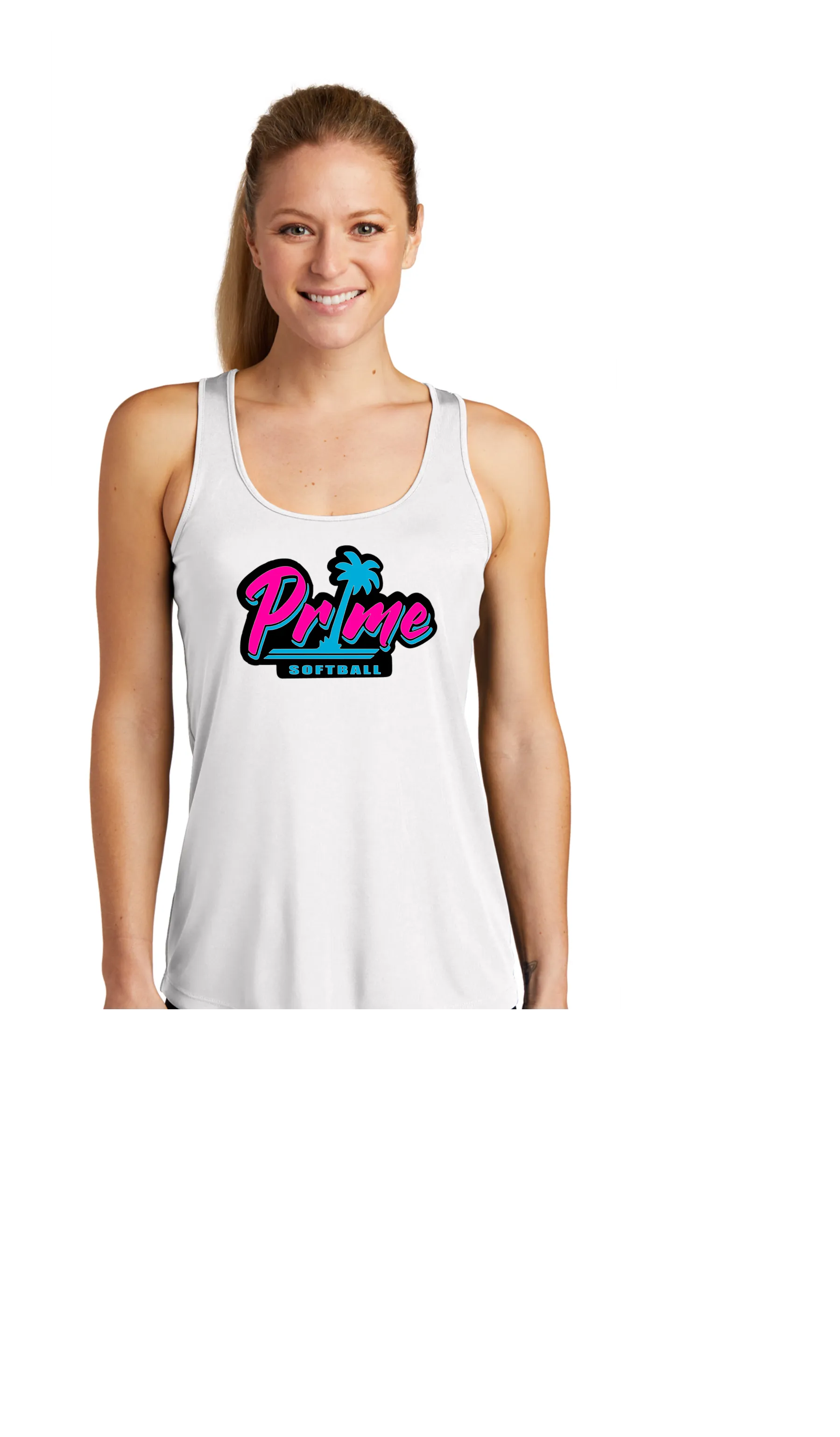 PRIME SOFTBALL LADIES FIT DRI FIT RACERBACK TANK TOPS