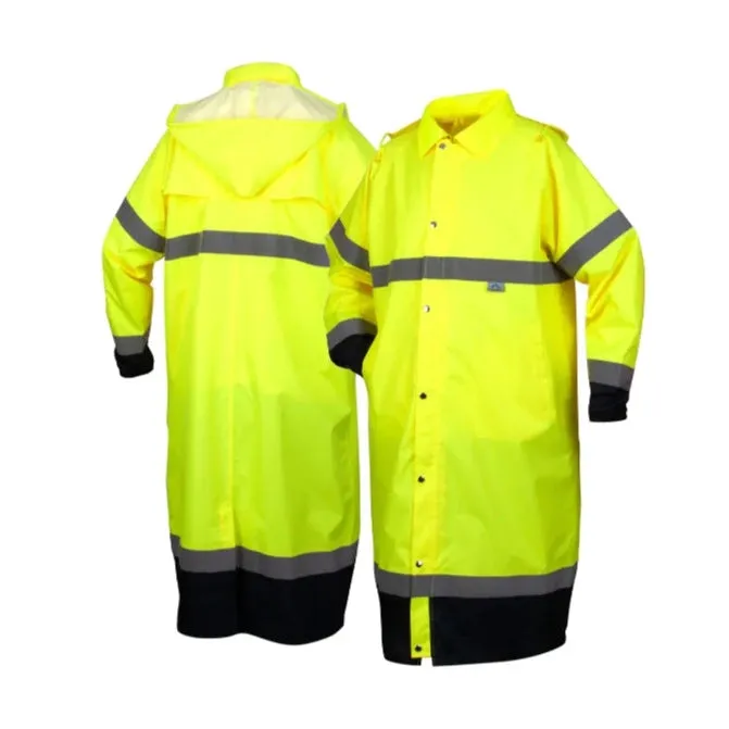 Pyramex® Hi-Vis Breathable Raincoat With Drawstring Hood - Class - 3 - RRWC3110