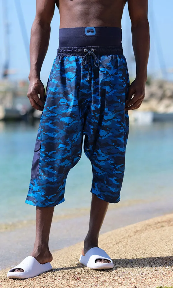 QL Halal Swim Shorts SB ARMY in Blue