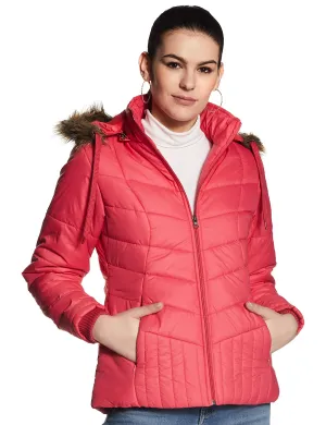 Qube By Fort Collins Women's Parka Coat Jacket Pink Fuchsia L