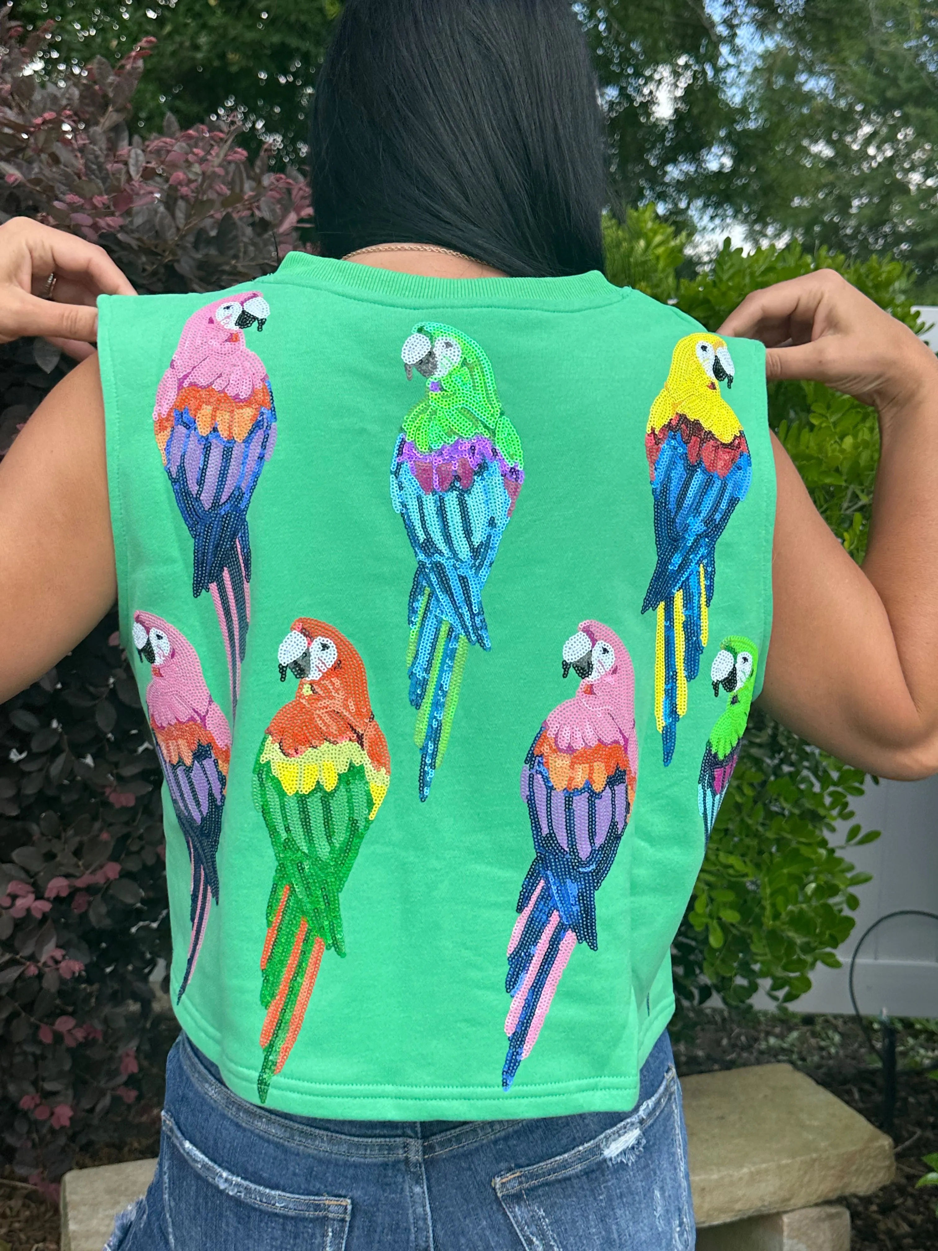 Queen Of Sparkles Green Parrot Tank