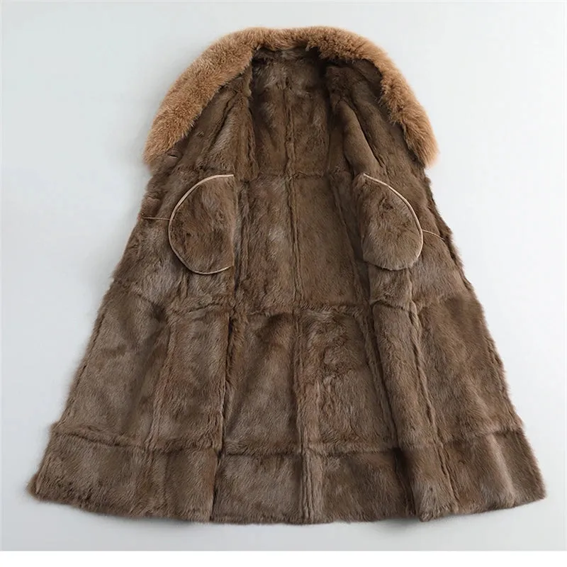 Real Fur Lining Long Coat