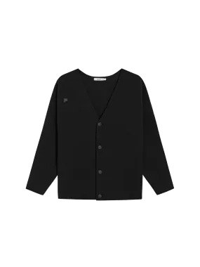 Recycled Cashmere Cardigan—black