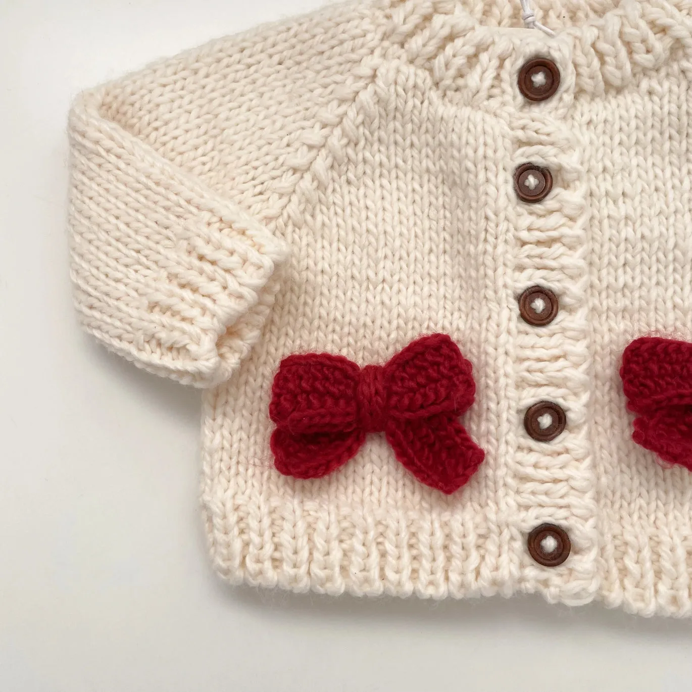 Red Bow Knit Cardigan