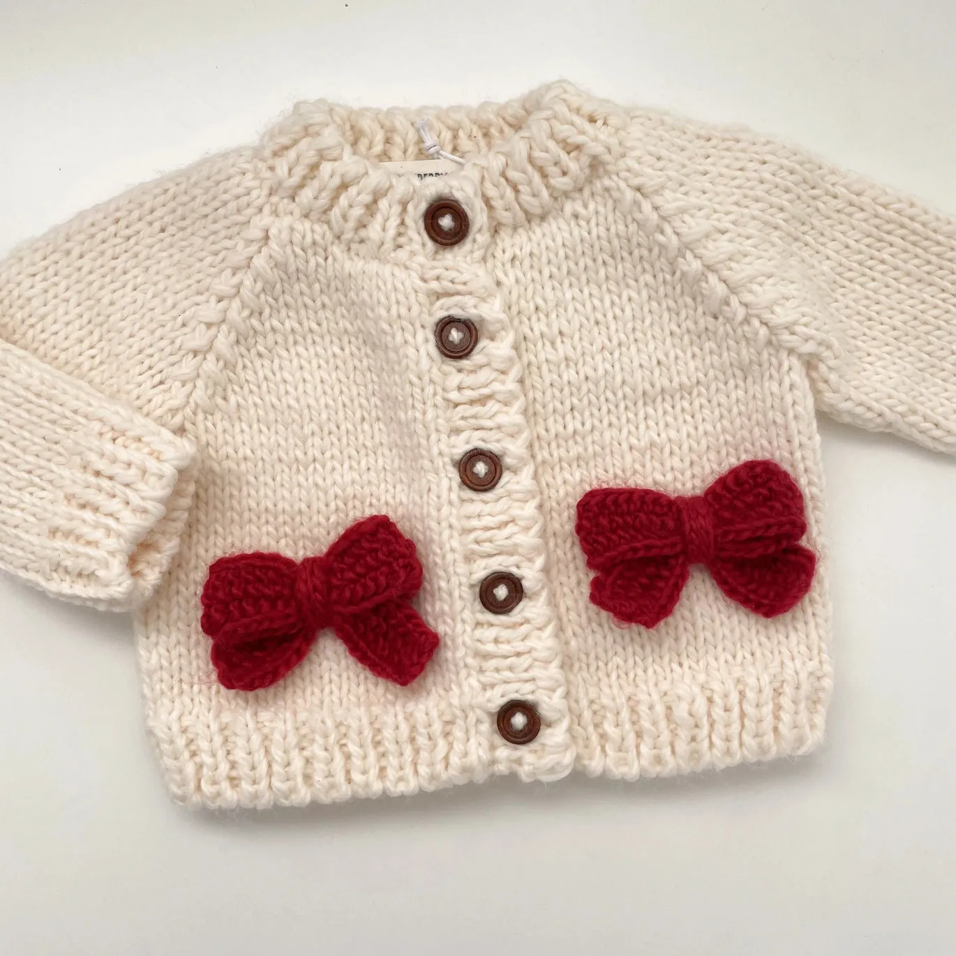 Red Bow Knit Cardigan