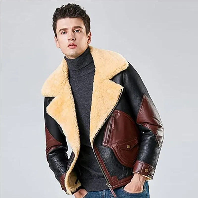 Rfx Leather Denny Dora Men’s B3 Natural Shearling Coat