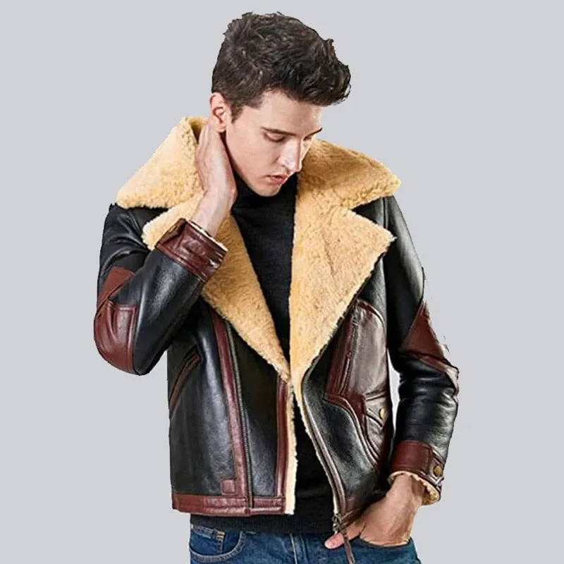 Rfx Leather Denny Dora Men’s B3 Natural Shearling Coat