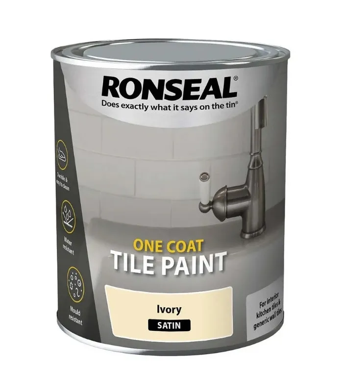 Ronseal One Coat Water Based Tile Paint - 750ml