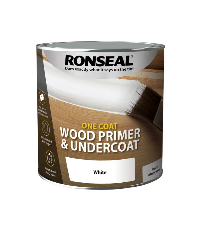 Ronseal One Coat Wood Primer and Undercoat - White