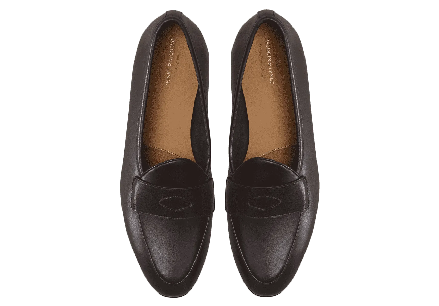 Sagan Classic Ginkgo Loafers in Dark Brown Drape Calf with Rubber Sole