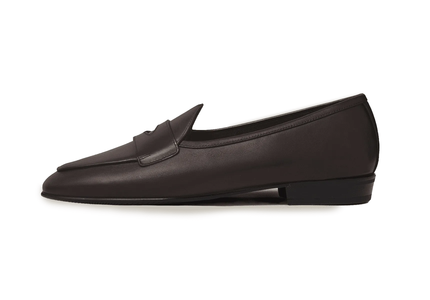 Sagan Classic Ginkgo Loafers in Dark Brown Drape Calf with Rubber Sole