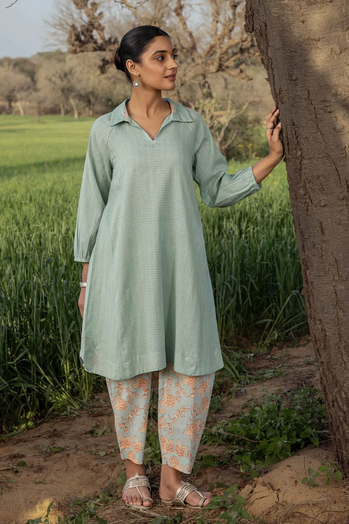 Sage Green Dobby Kurta