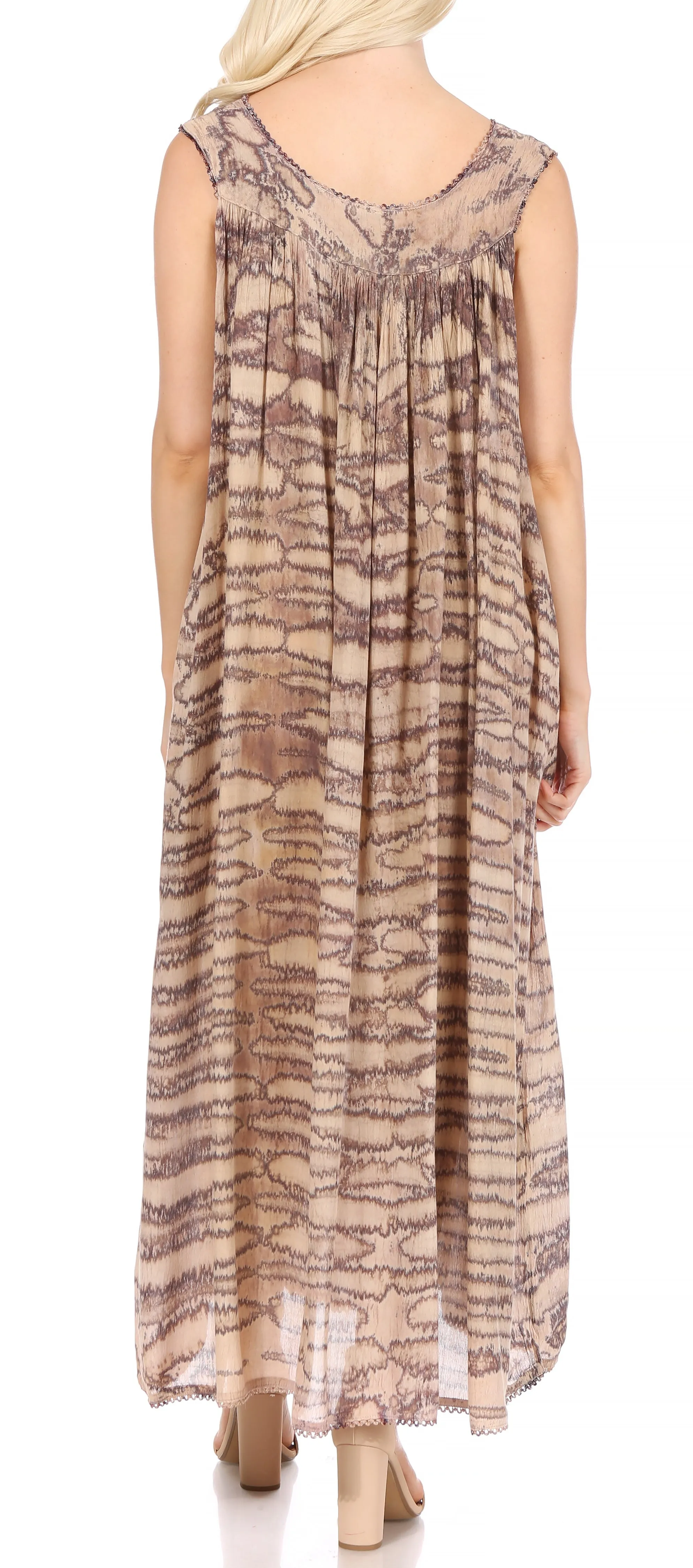 Sakkas Adele Sequin Embroidered Scoop Neck Sleeveless Dress / Cover Up