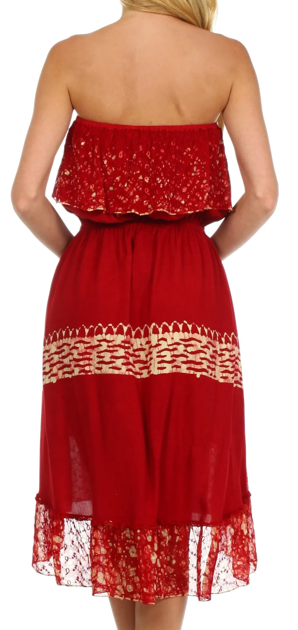 Sakkas Akshita Batik Hi Lo Crepe Ruffle Dress