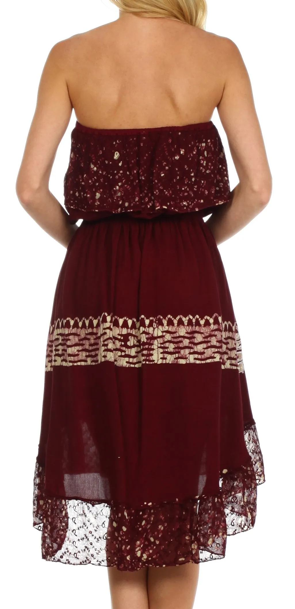 Sakkas Akshita Batik Hi Lo Crepe Ruffle Dress