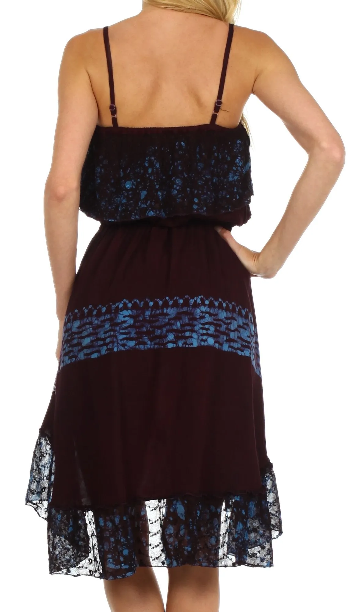 Sakkas Akshita Batik Hi Lo Crepe Ruffle Dress