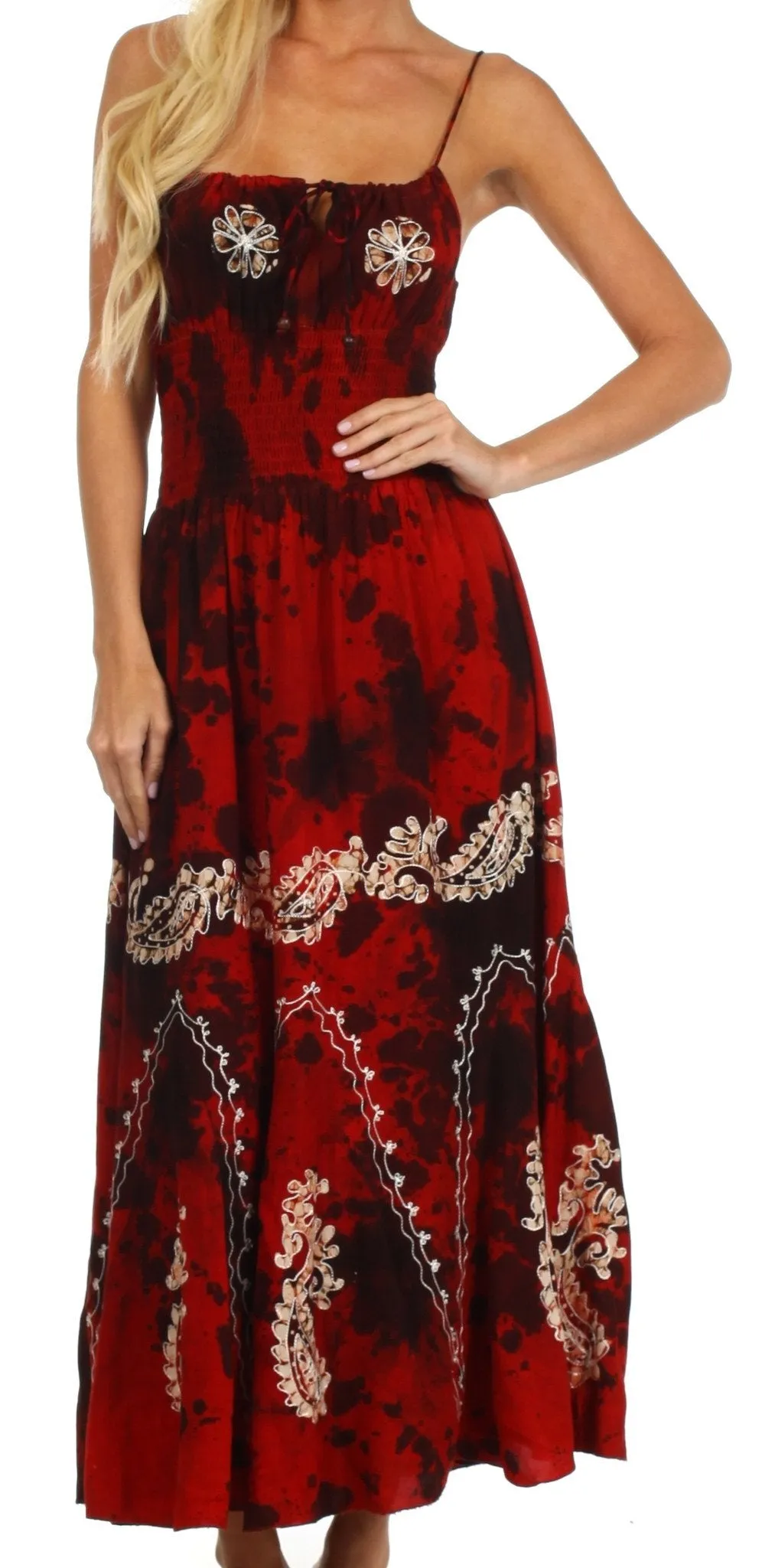 Sakkas Ariel Embroidered Batik Dress