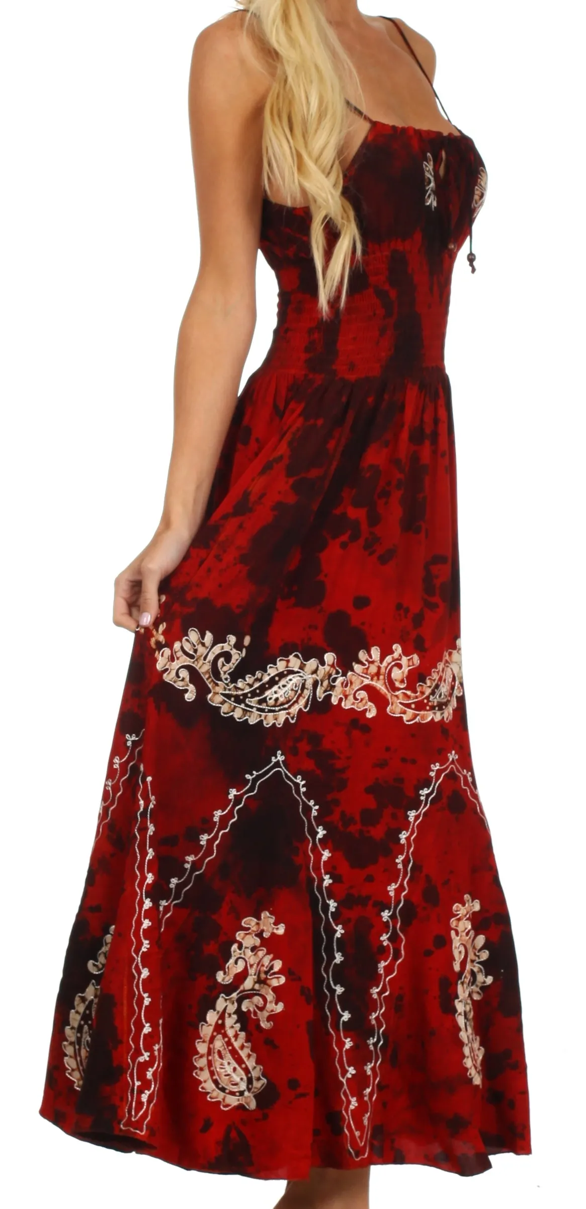 Sakkas Ariel Embroidered Batik Dress