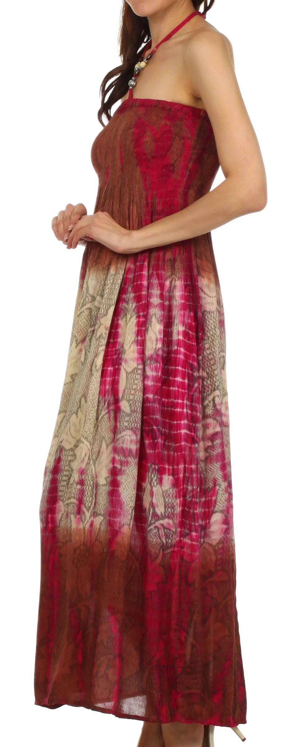 Sakkas Athena Multi-Color Tie Dye Smocked Dress