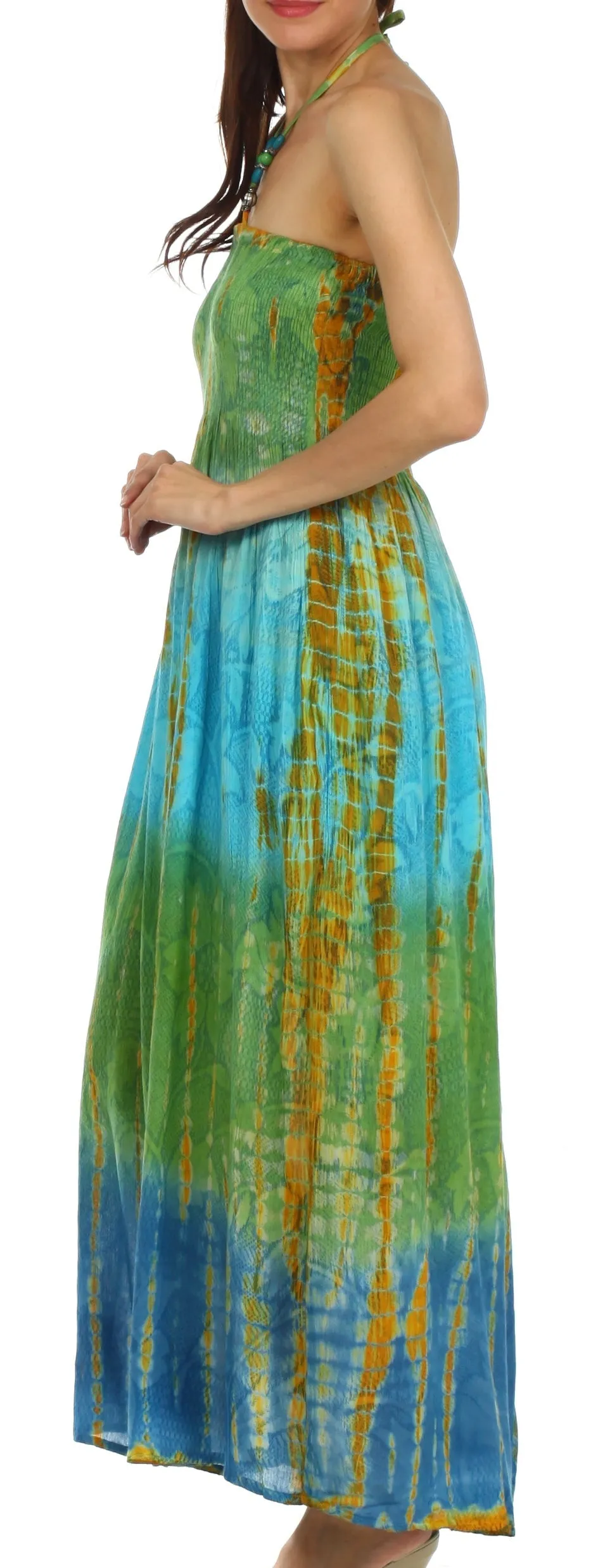 Sakkas Athena Multi-Color Tie Dye Smocked Dress