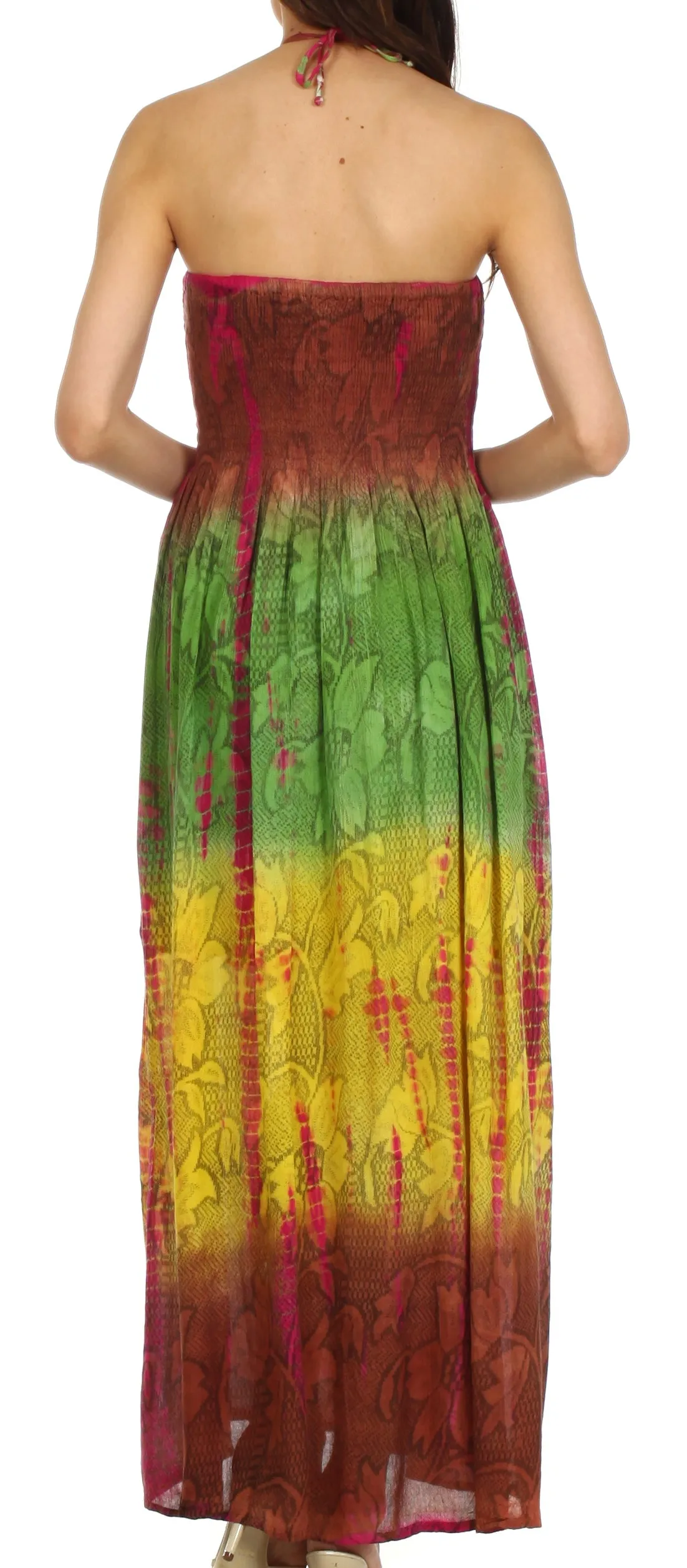 Sakkas Athena Multi-Color Tie Dye Smocked Dress