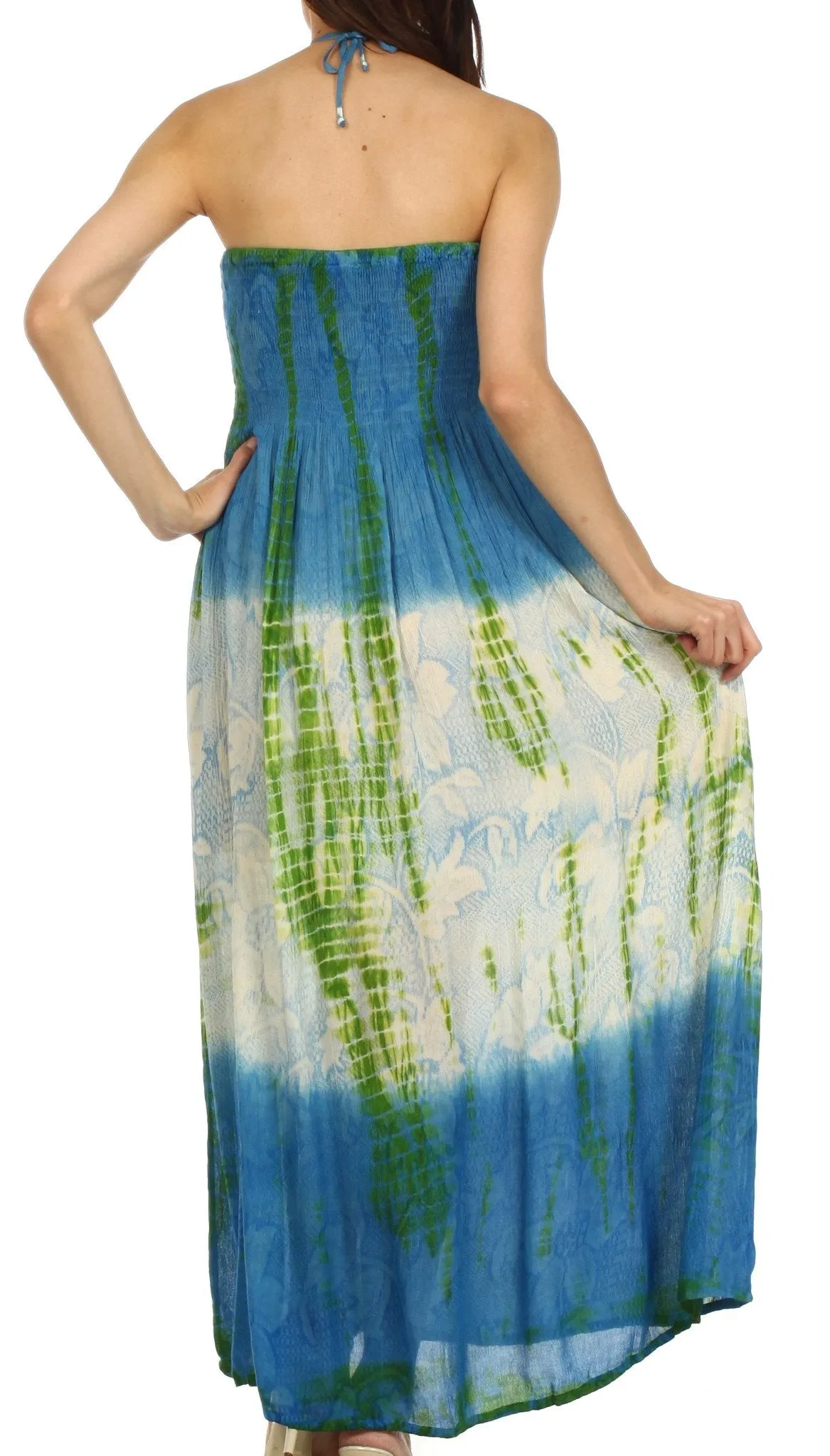 Sakkas Athena Multi-Color Tie Dye Smocked Dress