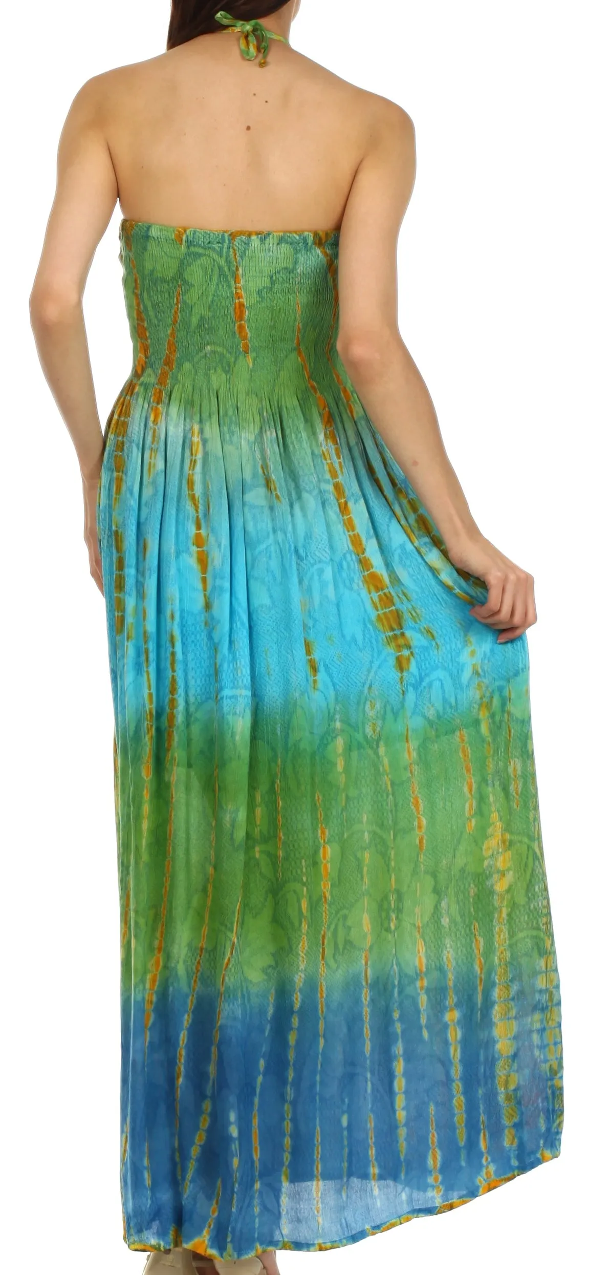 Sakkas Athena Multi-Color Tie Dye Smocked Dress