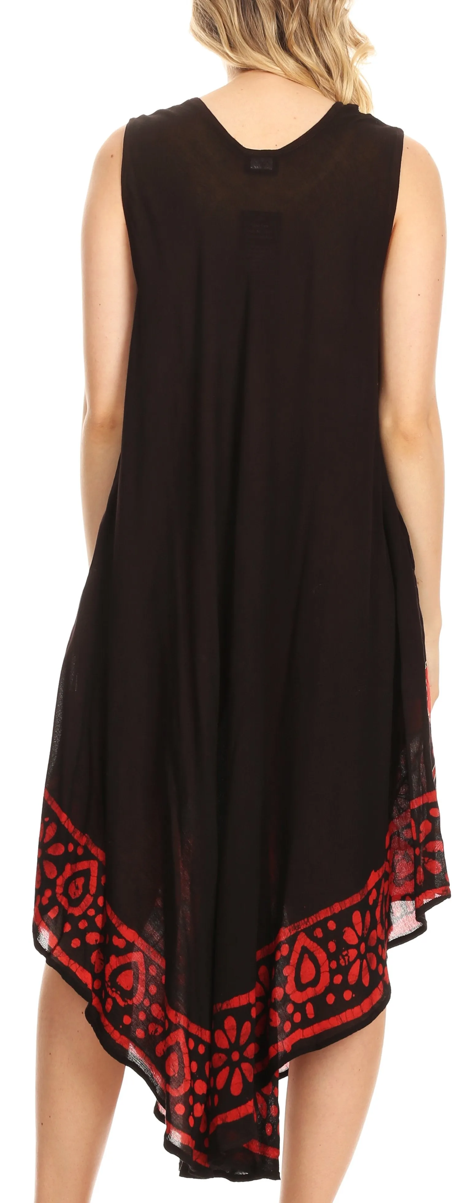 Sakkas Batik Flower Caftan Tank Dress / Cover Up