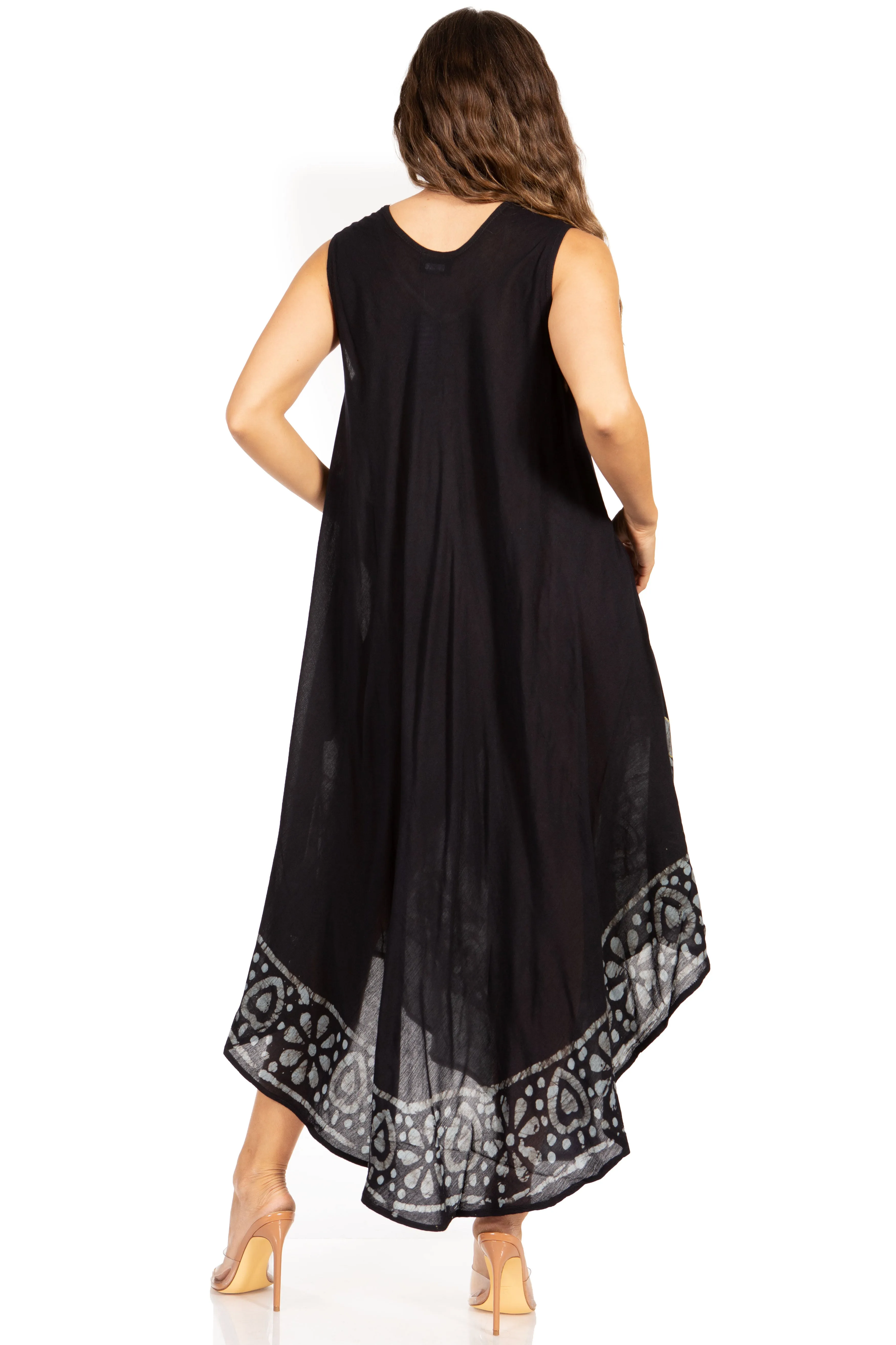 Sakkas Batik Flower Caftan Tank Dress / Cover Up