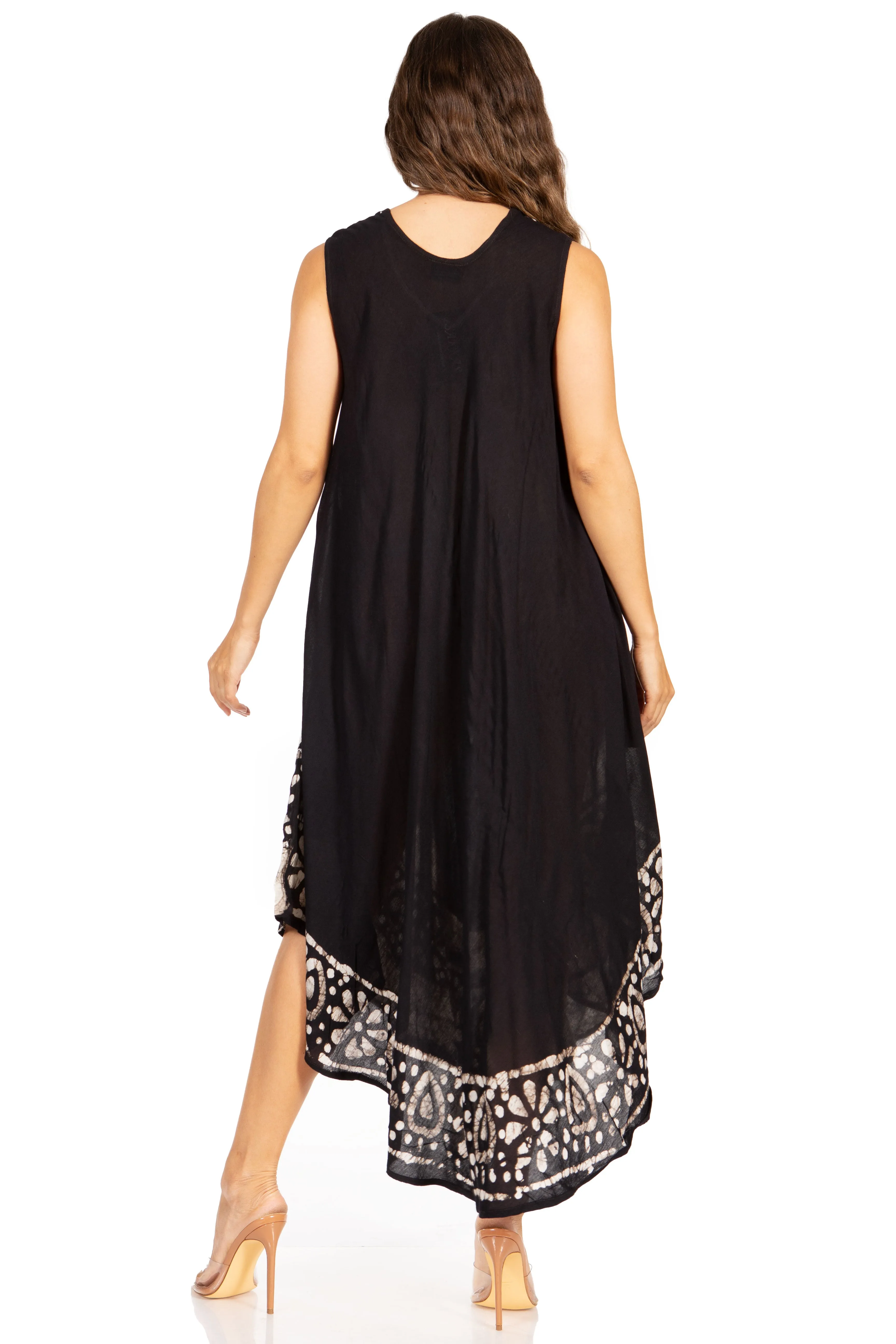 Sakkas Batik Flower Caftan Tank Dress / Cover Up