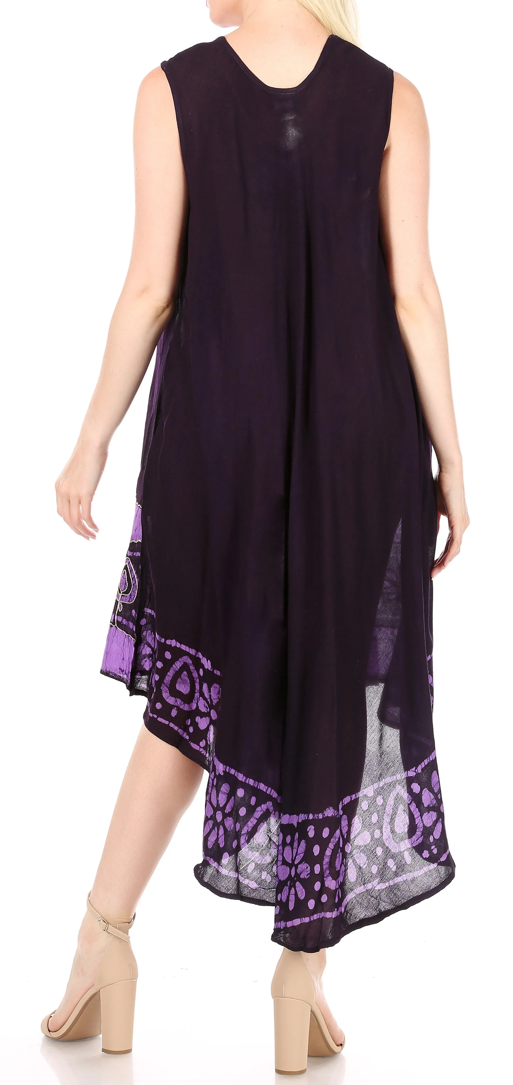 Sakkas Batik Flower Caftan Tank Dress / Cover Up