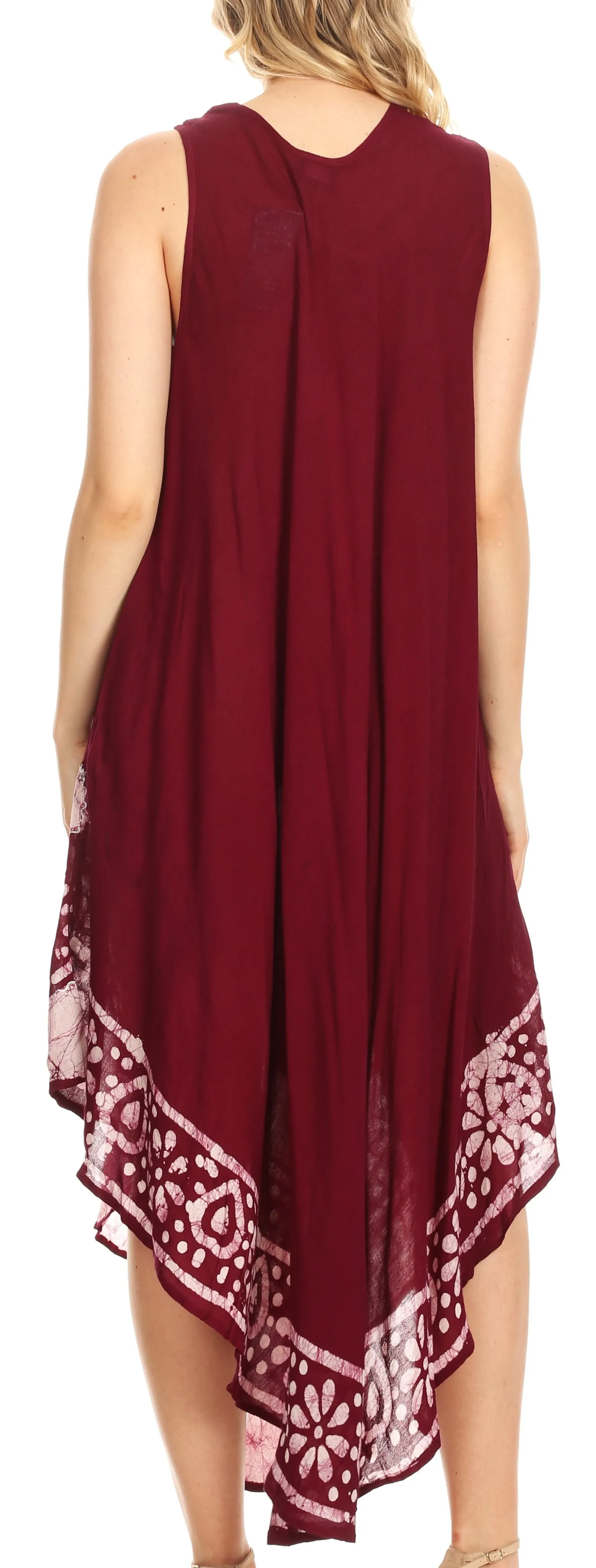 Sakkas Batik Flower Caftan Tank Dress / Cover Up