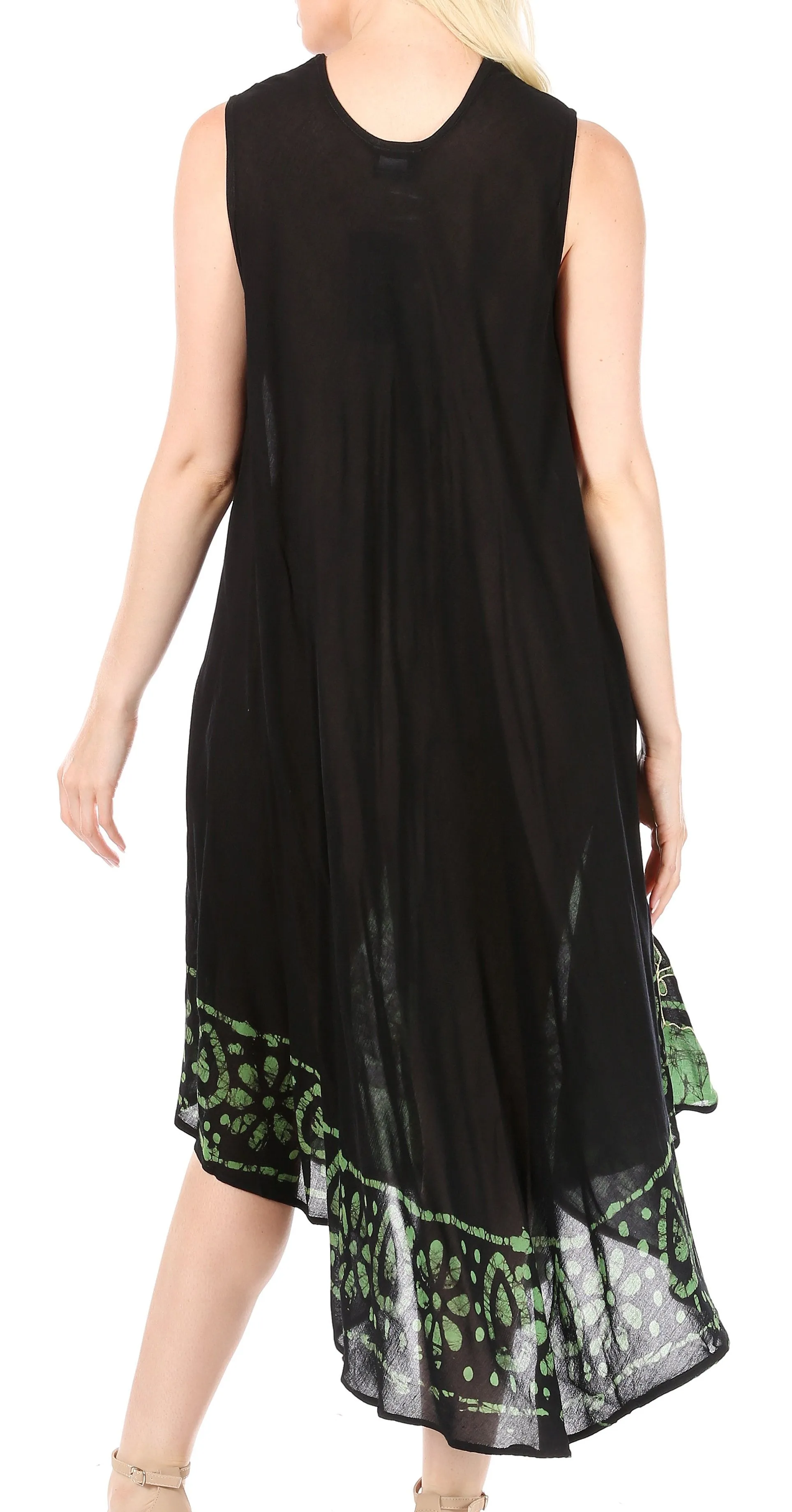 Sakkas Batik Flower Caftan Tank Dress / Cover Up