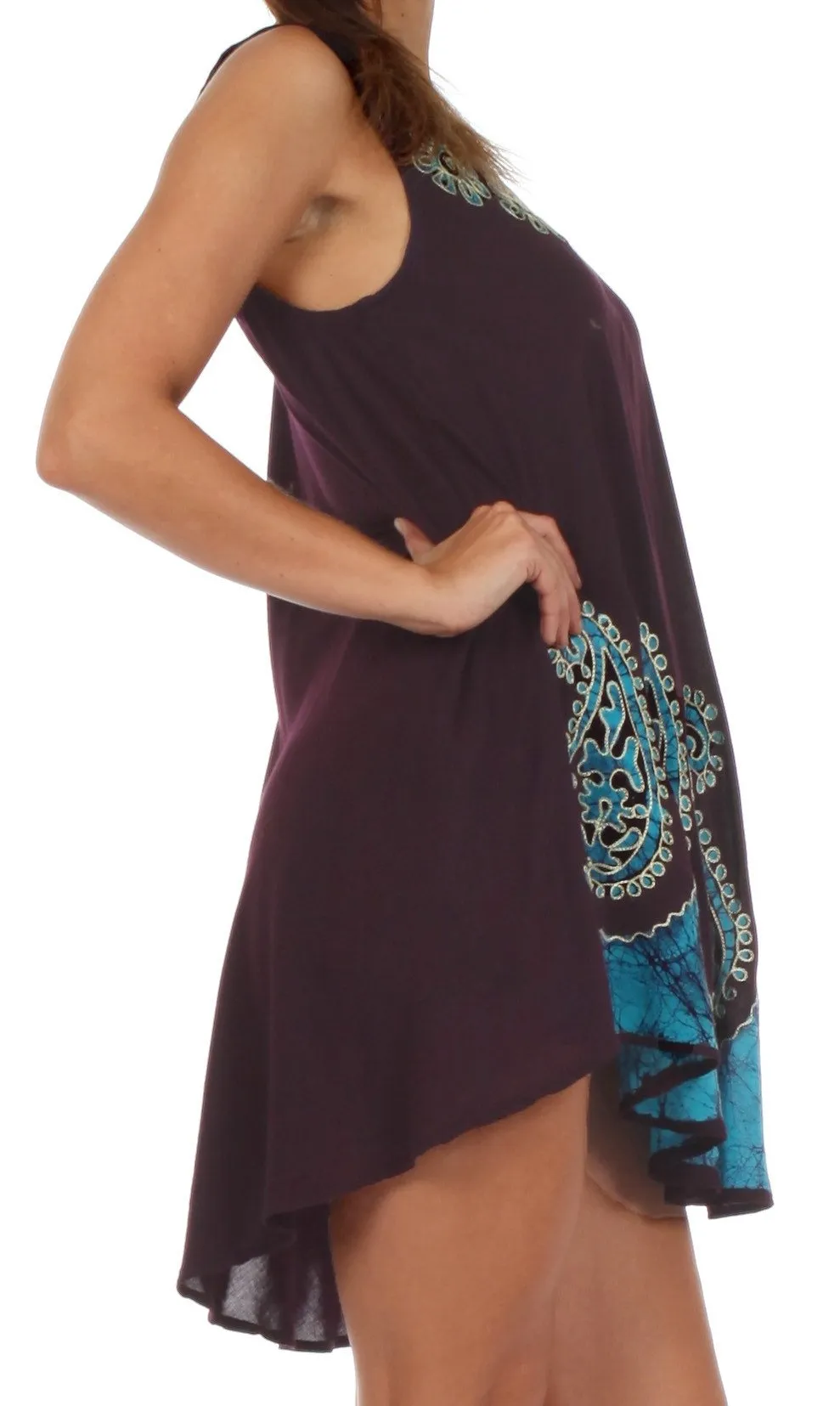 Sakkas Batik Paisley Caftan Tank Dress / Cover Up