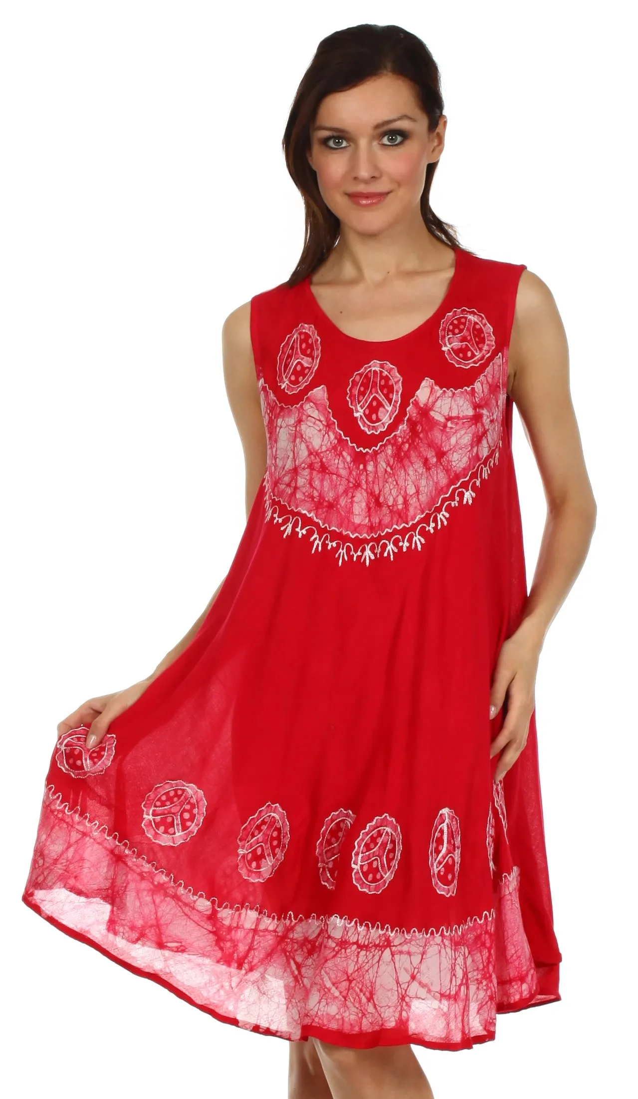 Sakkas Batik Peace Caftan Tank Dress / Cover Up